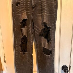 Distressed Black Jeans